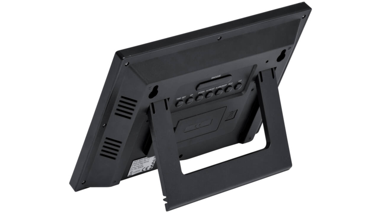Wandklok MAUL Flow RC 23x16cm digitaal staan / hangen zwart incl batterij