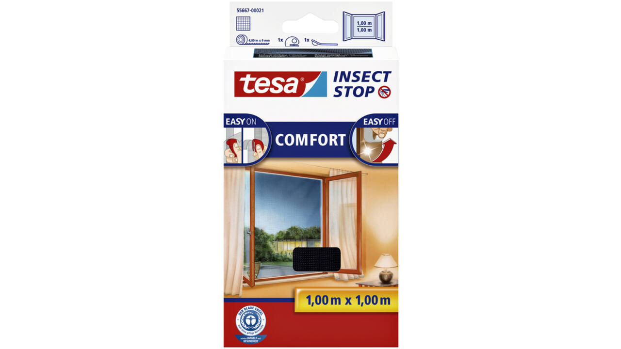 Insectenhor tesa® Insect Stop COMFORT raam 1x1m antraciet