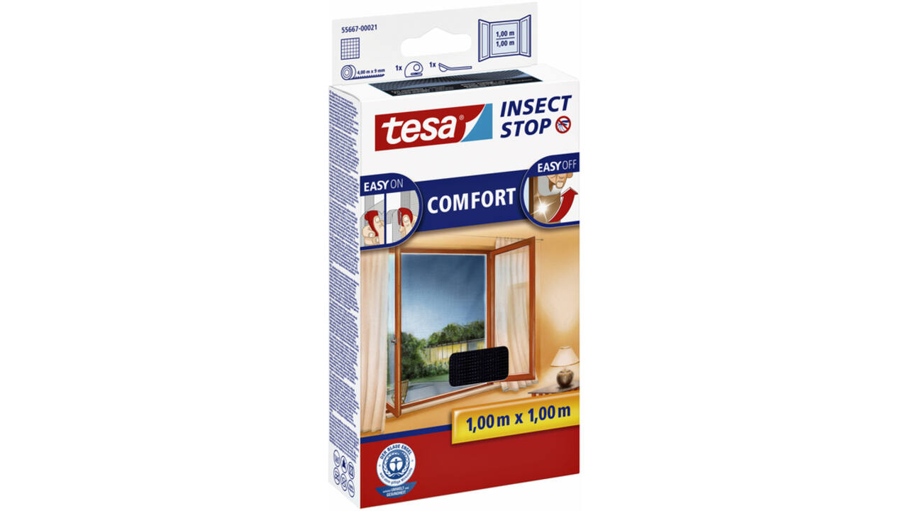 Insectenhor tesa® Insect Stop COMFORT raam 1x1m antraciet