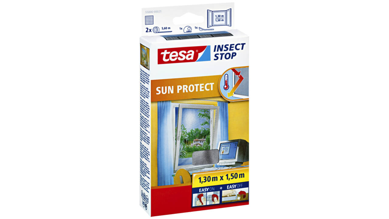 Insectenhor tesa® Insect Stop SUN PROTECT raam 1,3x1,5m antraciet