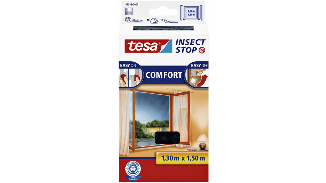 Insectenhor tesa® Insect Stop COMFORT raam 1,3x1,5m zwart
