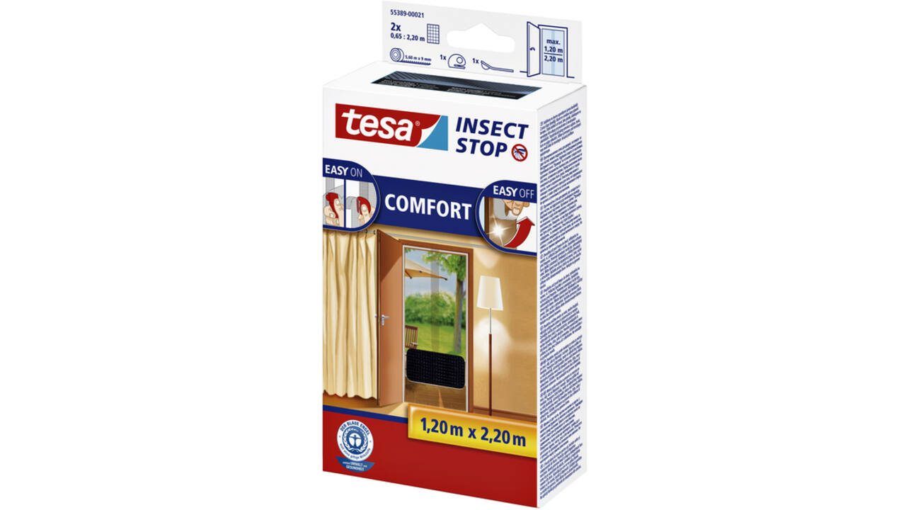 Insectenhor tesa® Insect Stop COMFORT deur 2x 0,65x2,50m zwart
