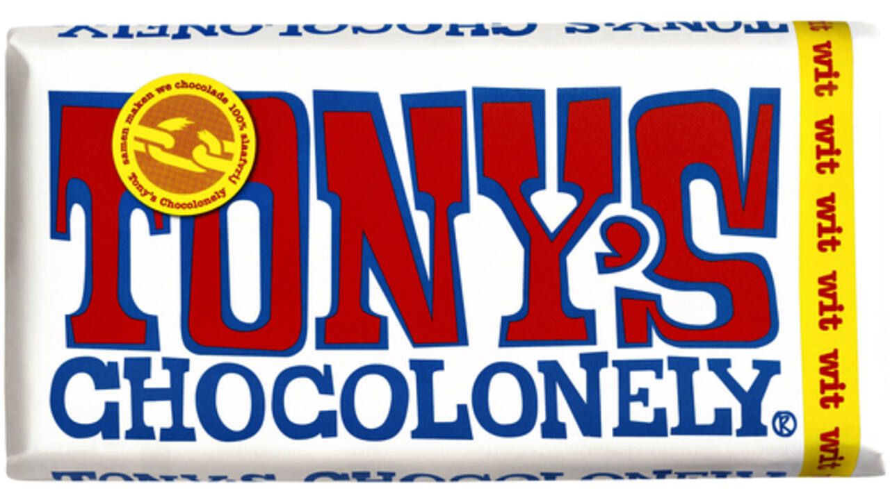 Chocolade Tony's Chocolonely wit reep 180gr