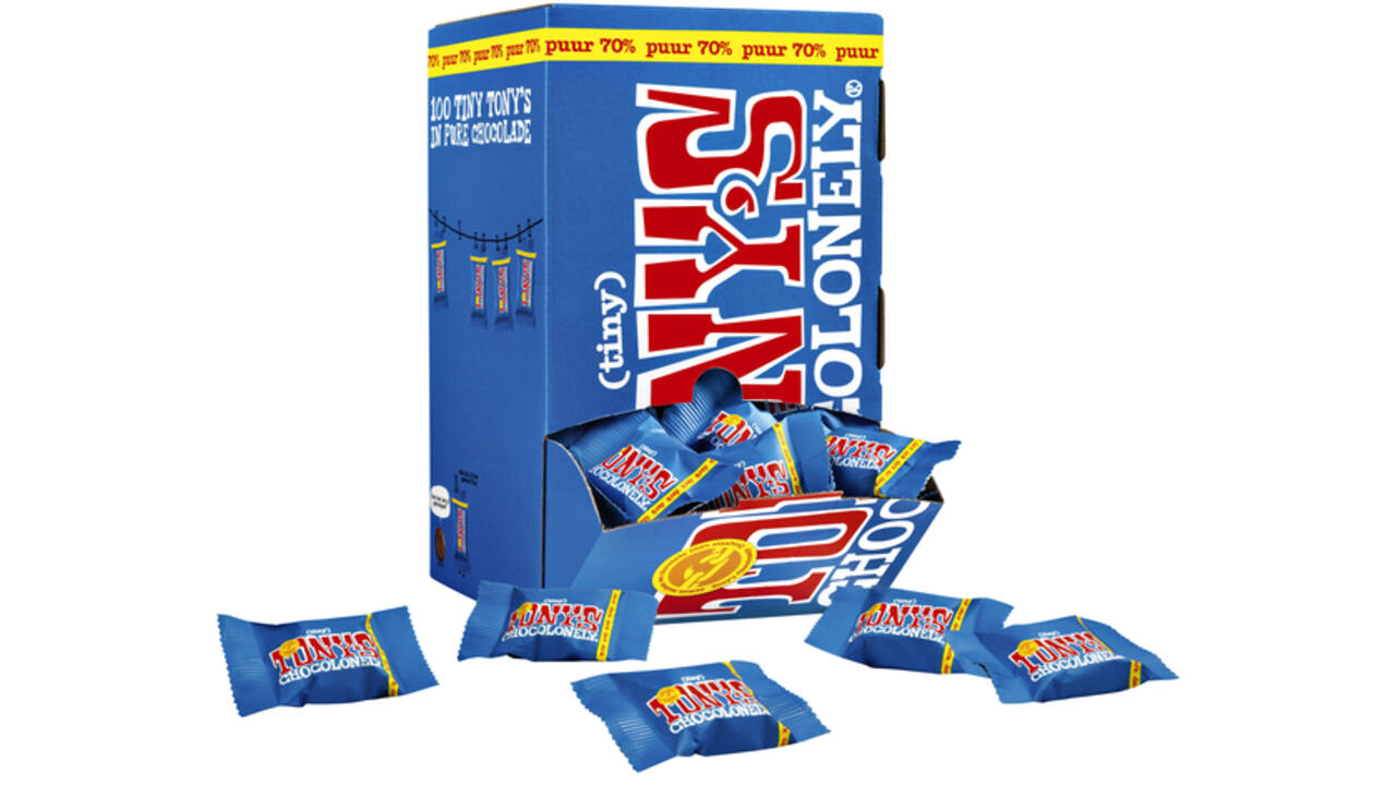 Chocolade Tony's Chocolonely tiny puur doos 100 st
