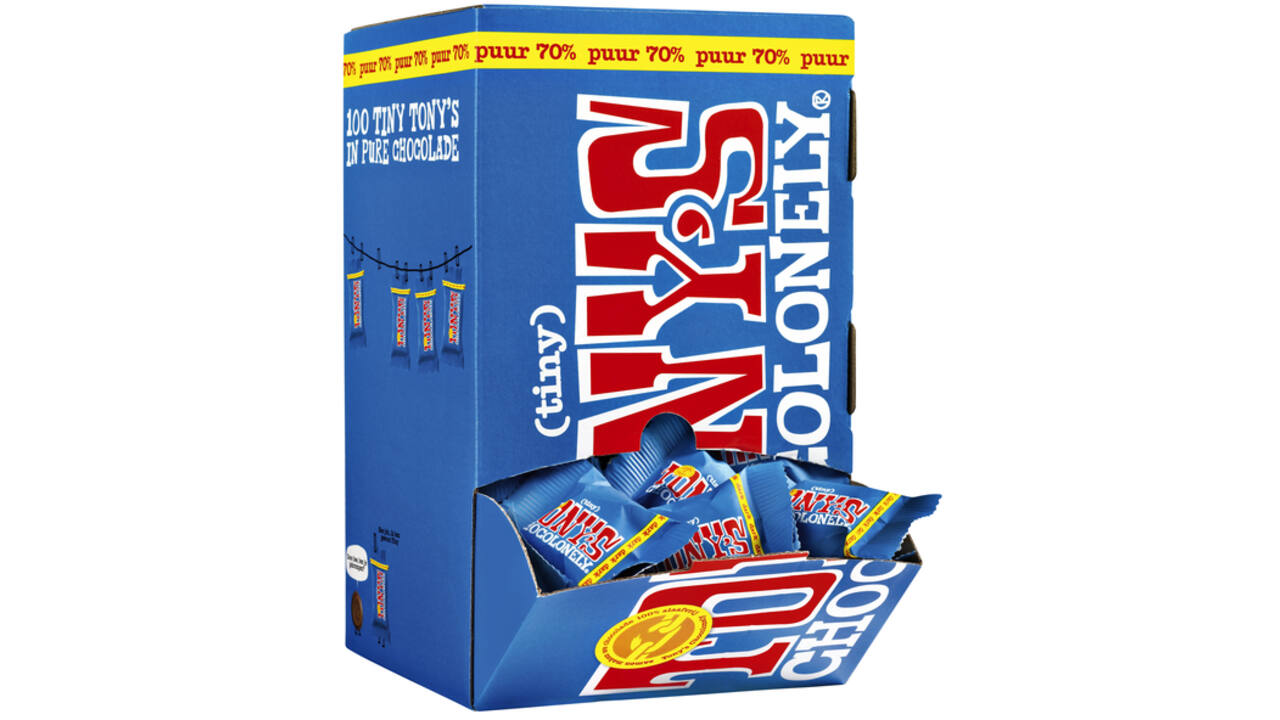 Chocolade Tony's Chocolonely tiny puur doos 100 st
