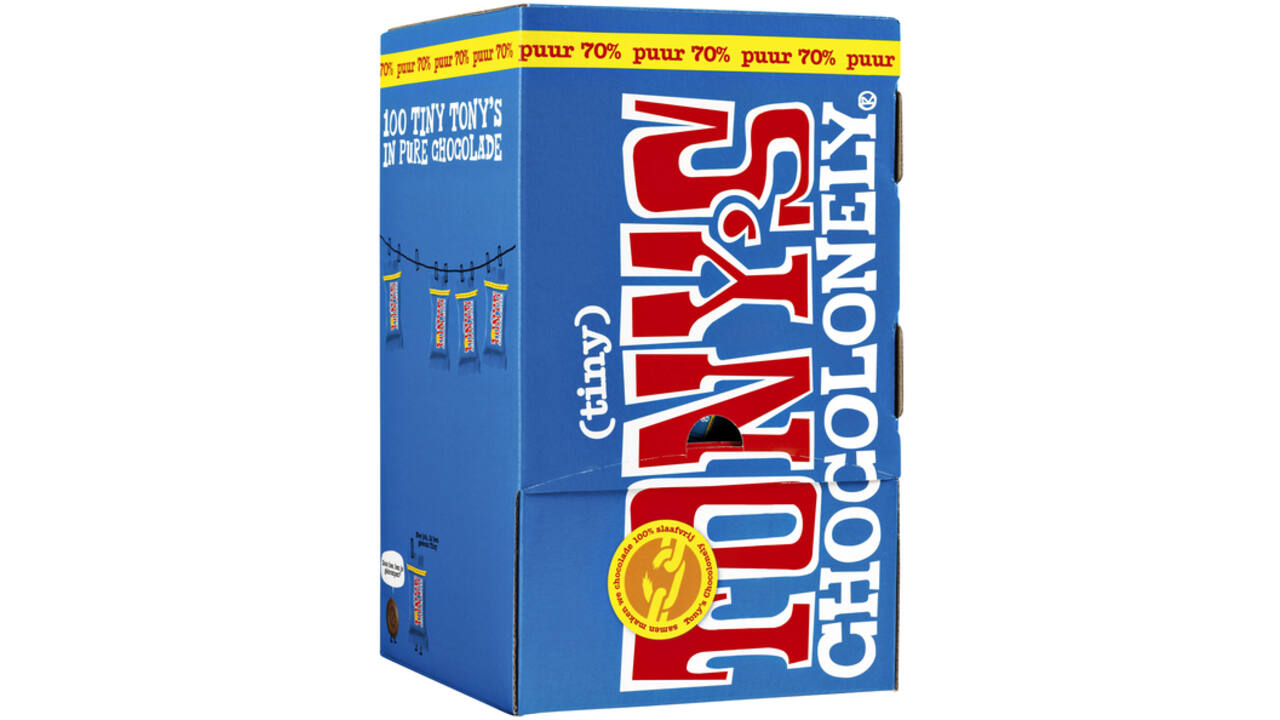 Chocolade Tony's Chocolonely tiny puur doos 100 st