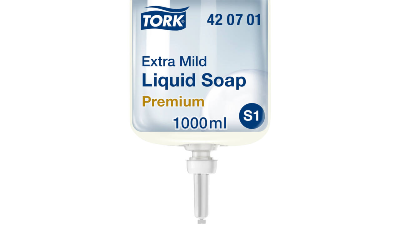Handzeep Tork S1 vloeibaar mild en ongeparfumeerd 1000ml 420701