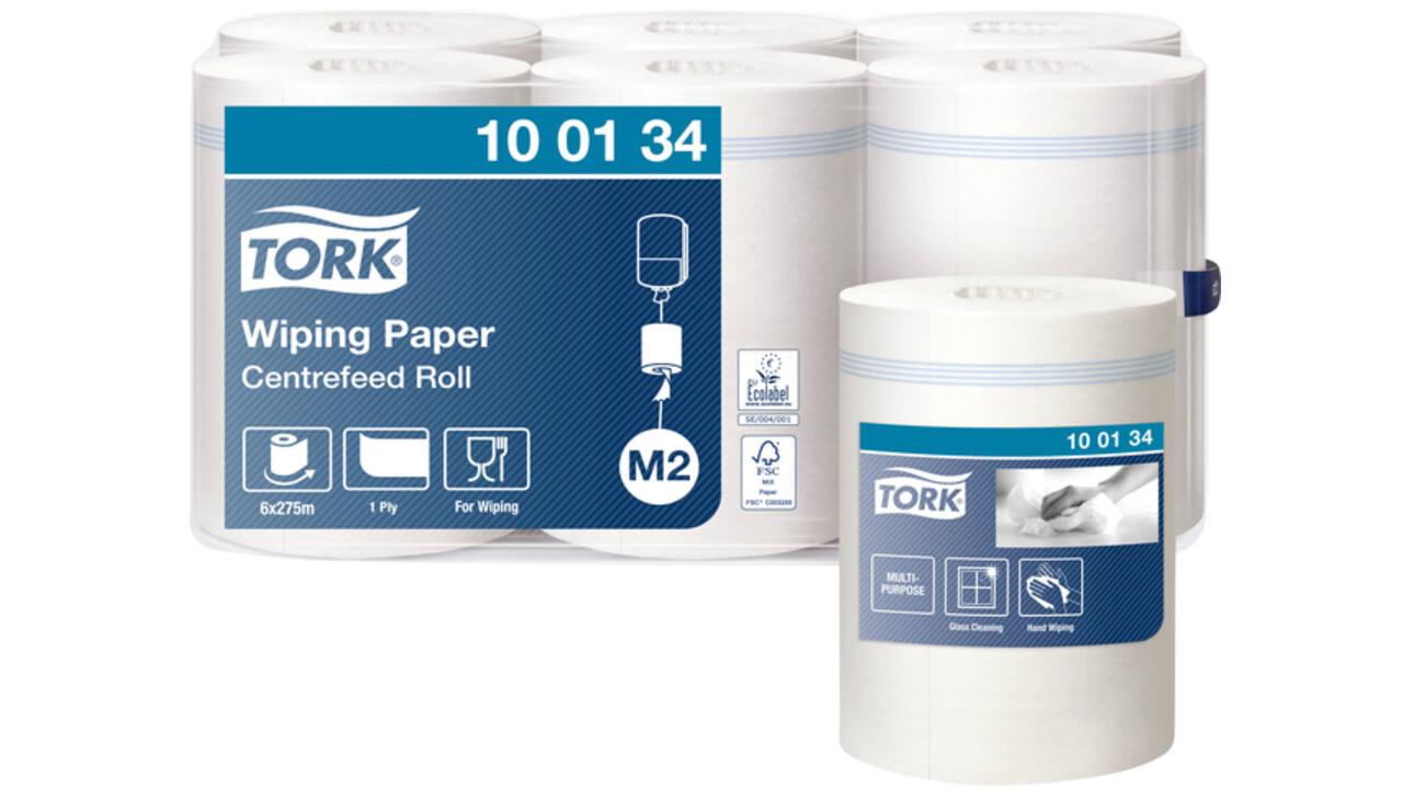 Poetspapier Tork M2 Advanced 1-laags 275m wit 100134