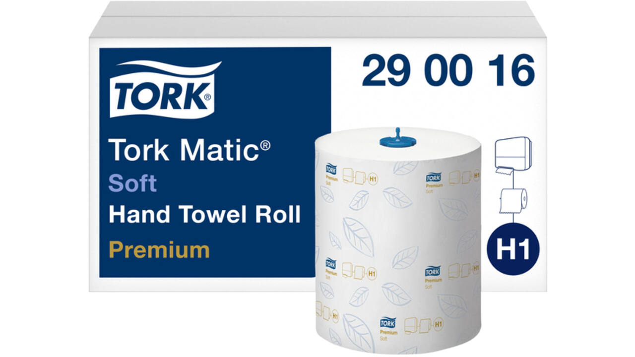 Handdoekrol Tork Matic H1 premium 100m 2 laags wit 290016