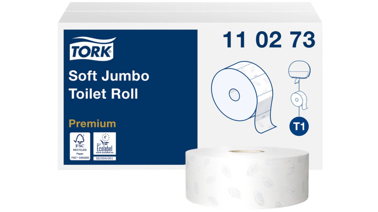 Toiletpapier Tork Jumbo T1 premium 2-laags 360m wit 110273