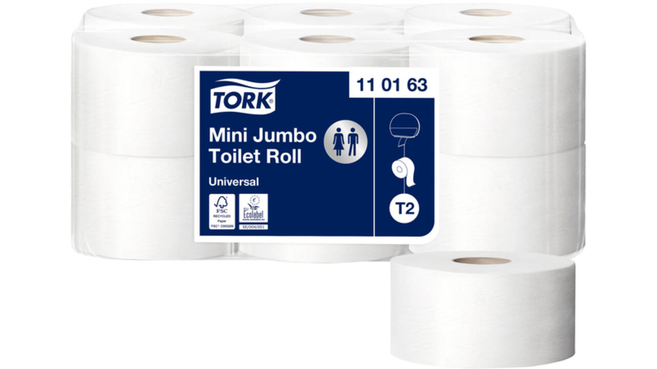 Toiletpapier Tork T2 Universal 1-laags 240mtr wit 110163