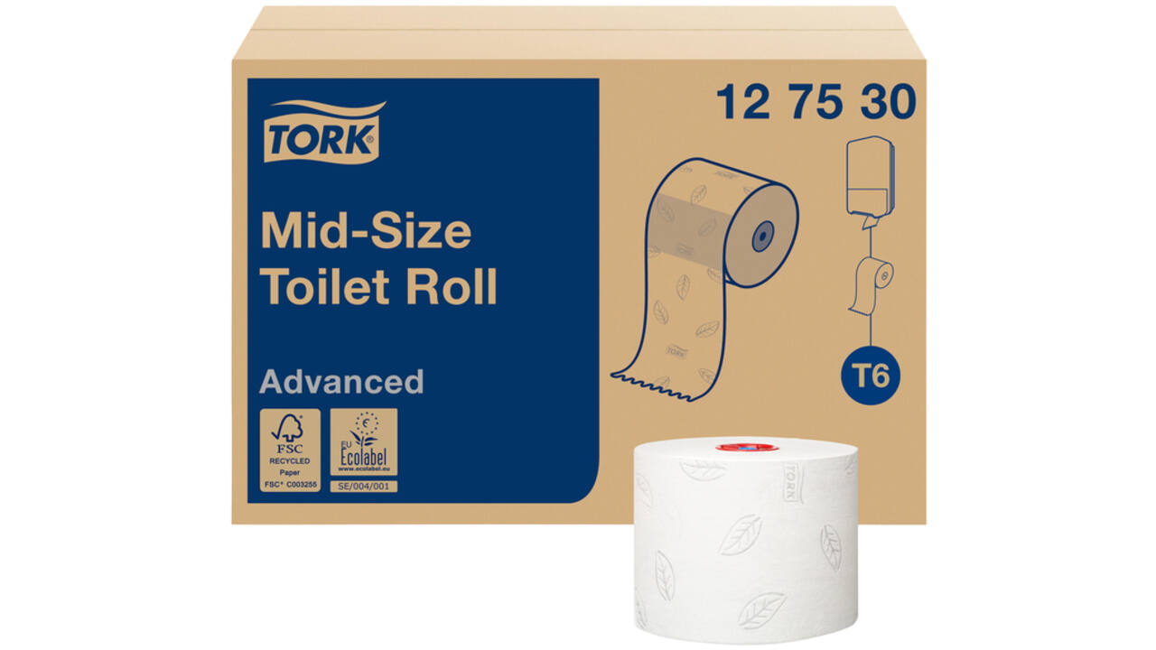 Toiletpapier Tork T6 Advanced systeemrol 2-laags 100m wit 127530