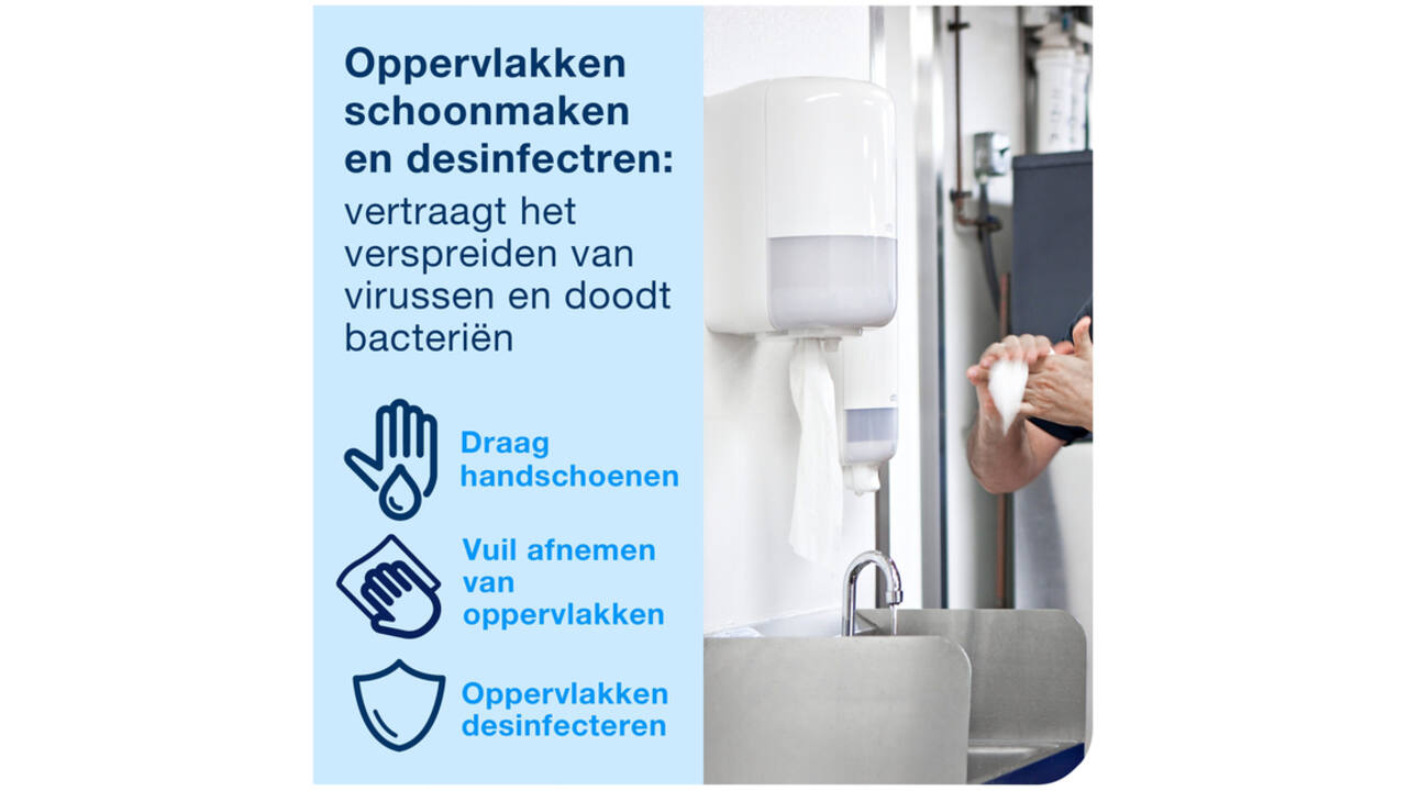 Poetspapierdispenser Tork M2 Elevation wit 559000