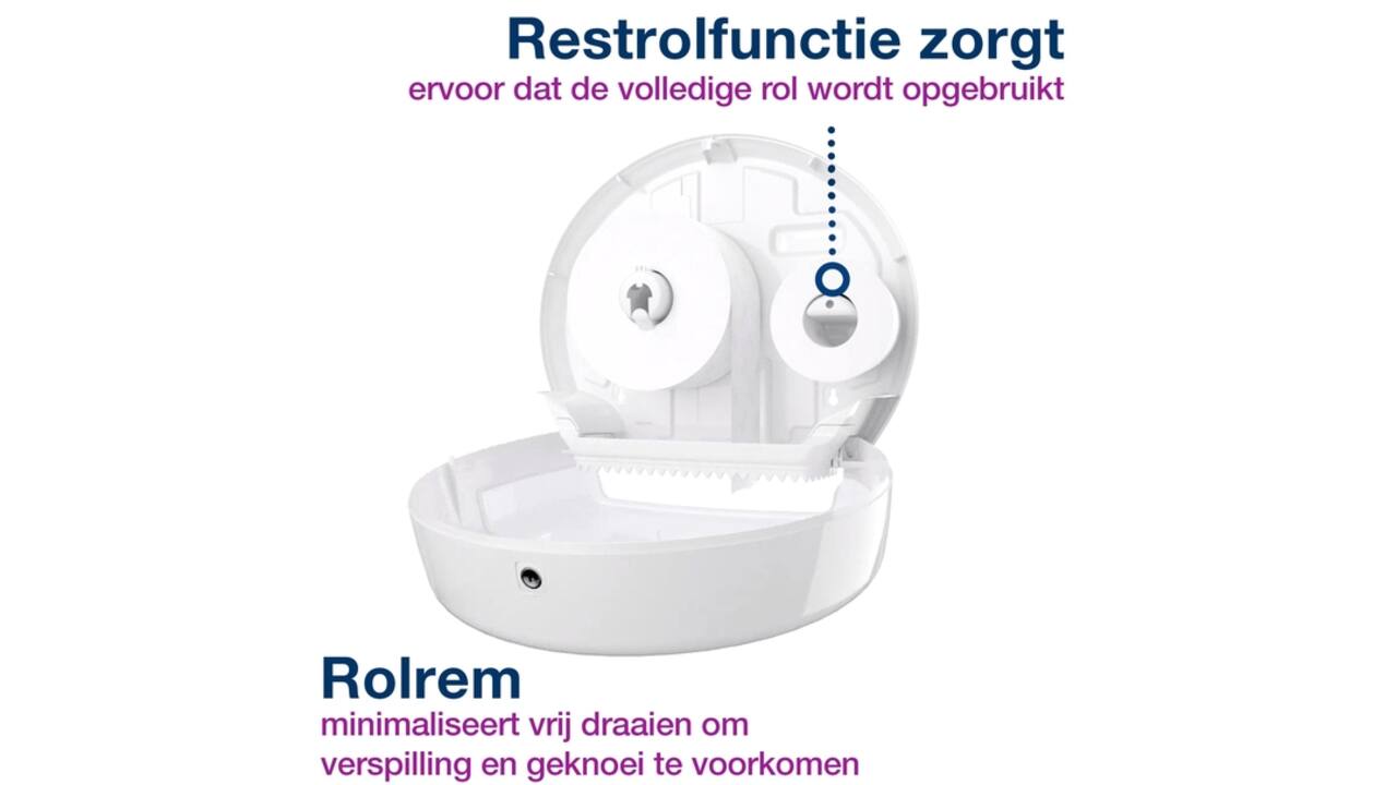 Toiletpapierdispenser Tork Jumbo T1 Elevation wit 554000