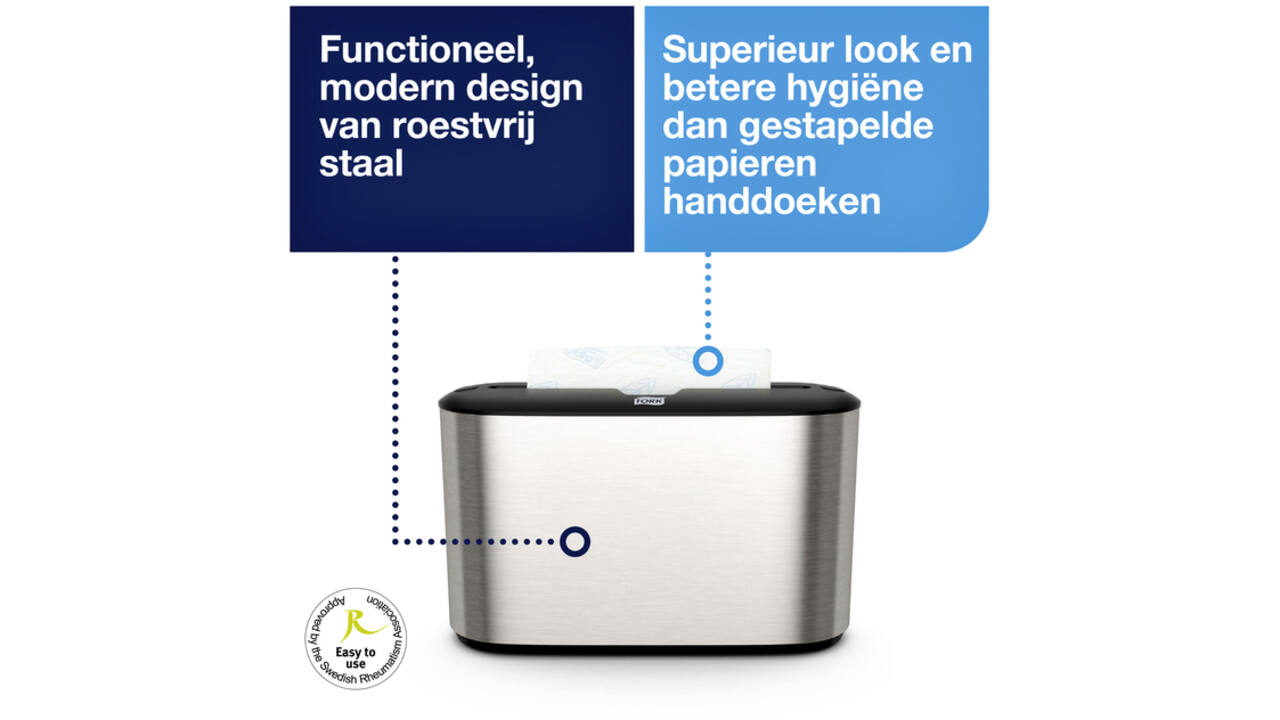 Handdoekdispenser Tork Express Image lijn Countertop Multifold H2 rvs 460005