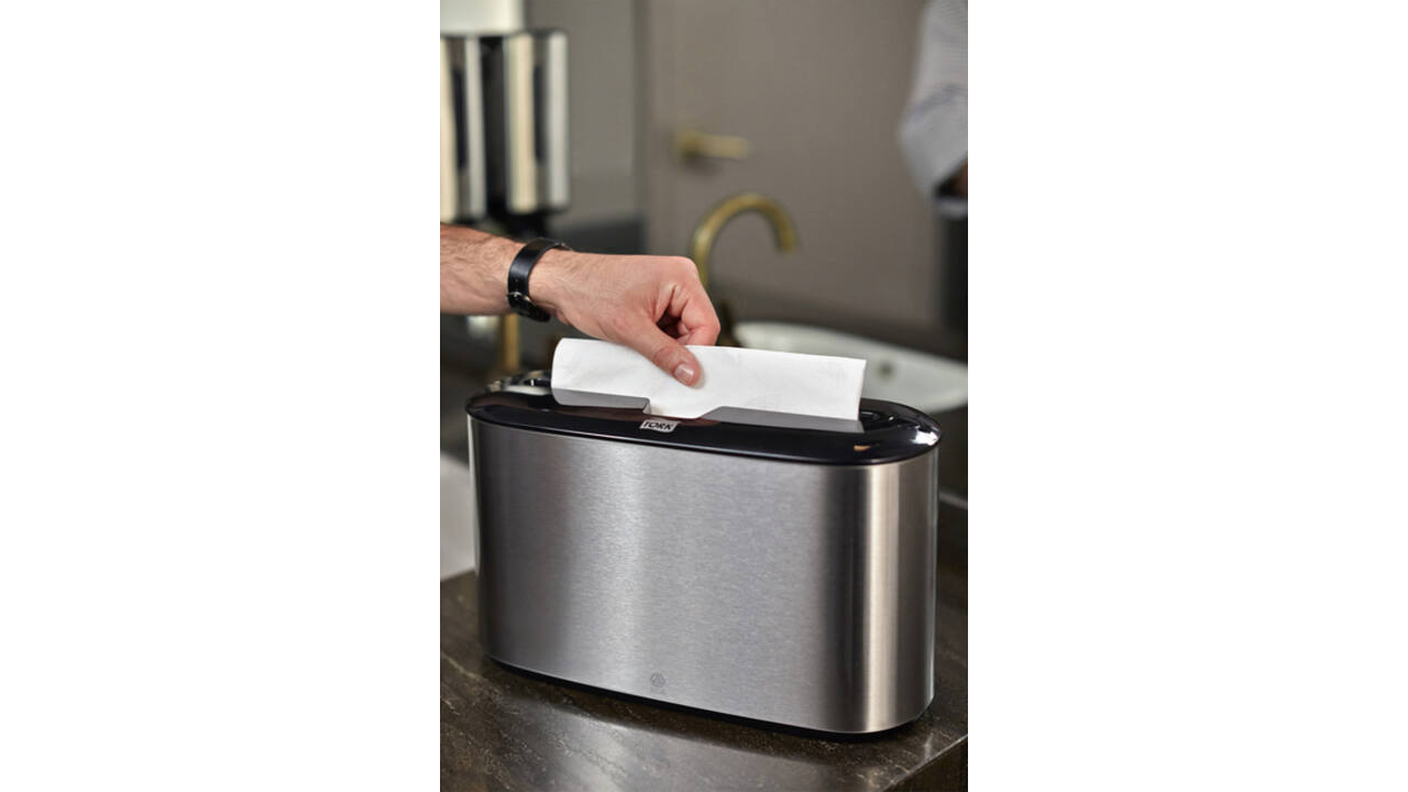 Handdoekdispenser Tork Express Image lijn Countertop Multifold H2 rvs 460005