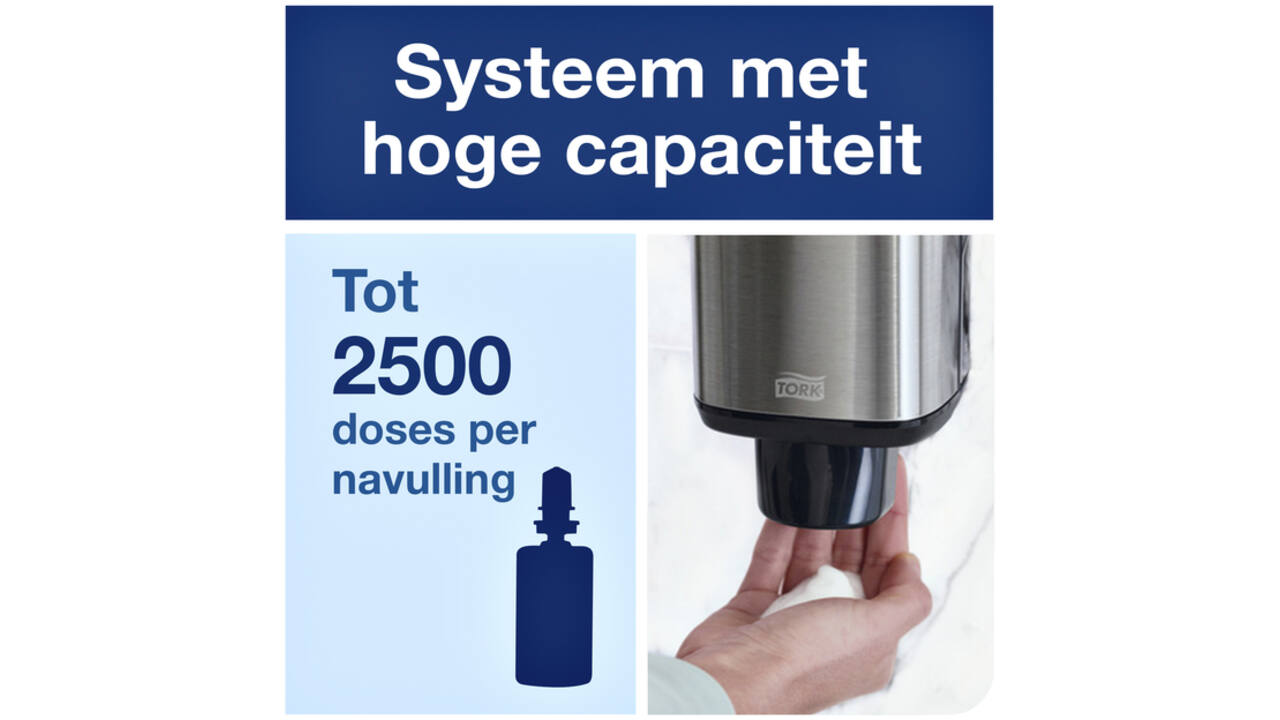 Zeepdispenser Tork S4 Image Line 1000ml zilver 460010