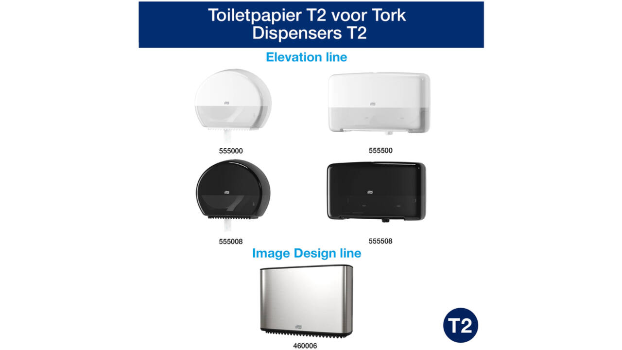 Toiletpapier Tork Mini Jumbo T2 advanced 2-laags 12 rollen wit 120280