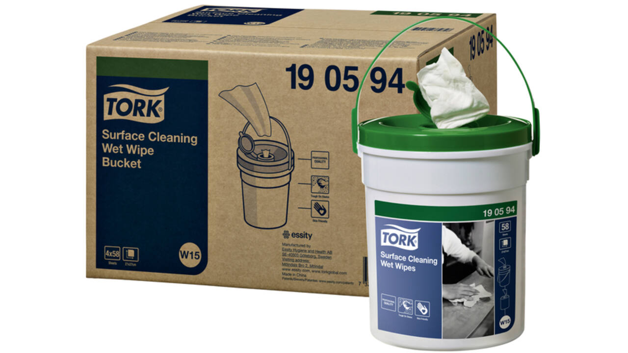 Reinigingsdoekjes Tork Surface W15 sterke textuur wit 190594