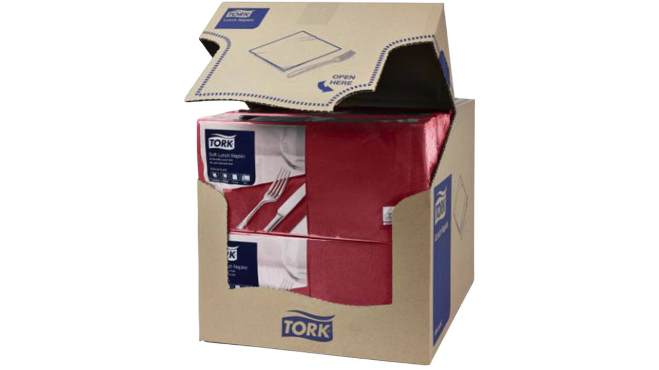 Servetten Tork 2-laags 1/4 gevouwen 200 st bordeaux 477213