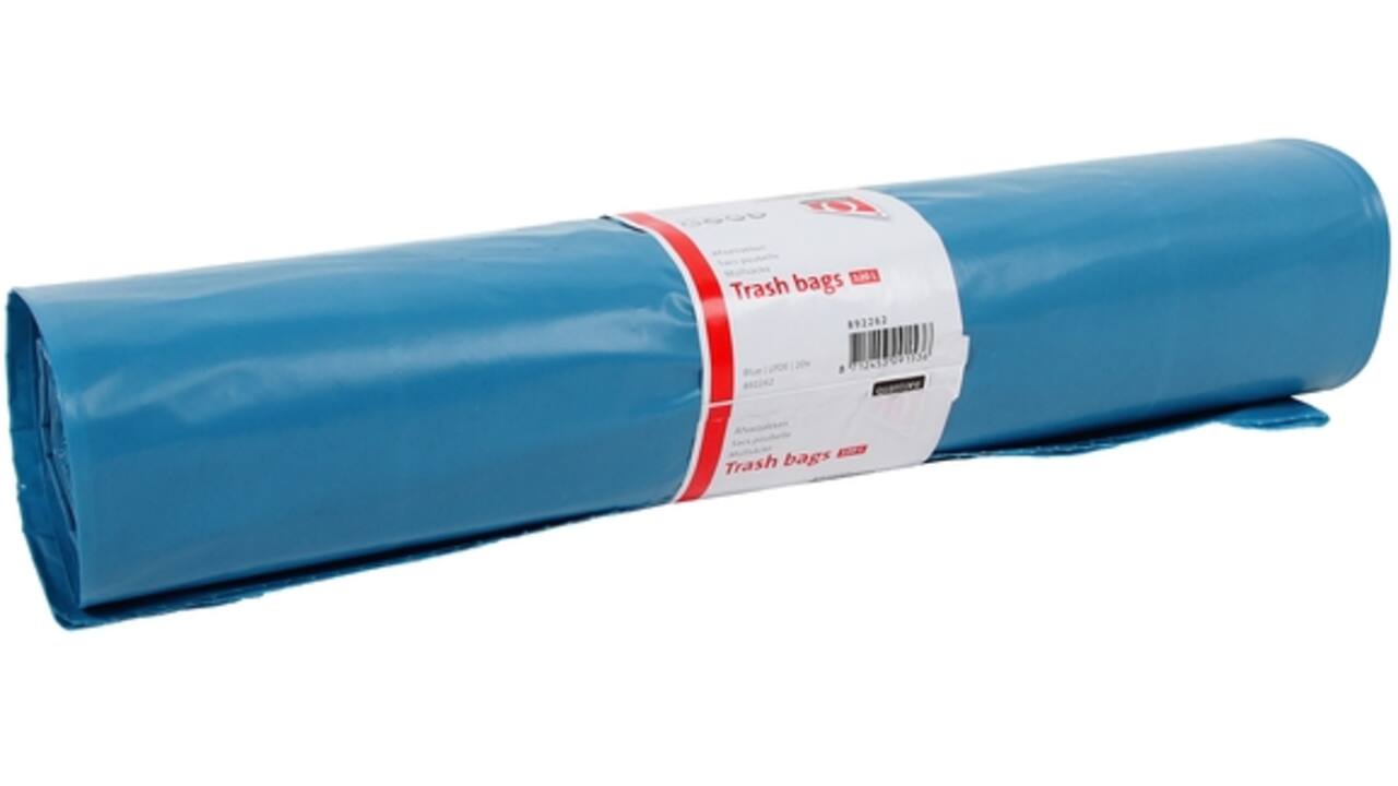 Afvalzak Quantore LDPE T60 120L blauw extra stevig 70x110cm 20 stuks