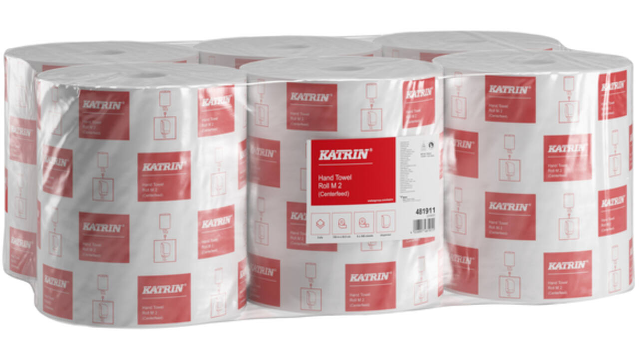 Handdoekrol Katrin 2-laags wit medium 150mx205mm