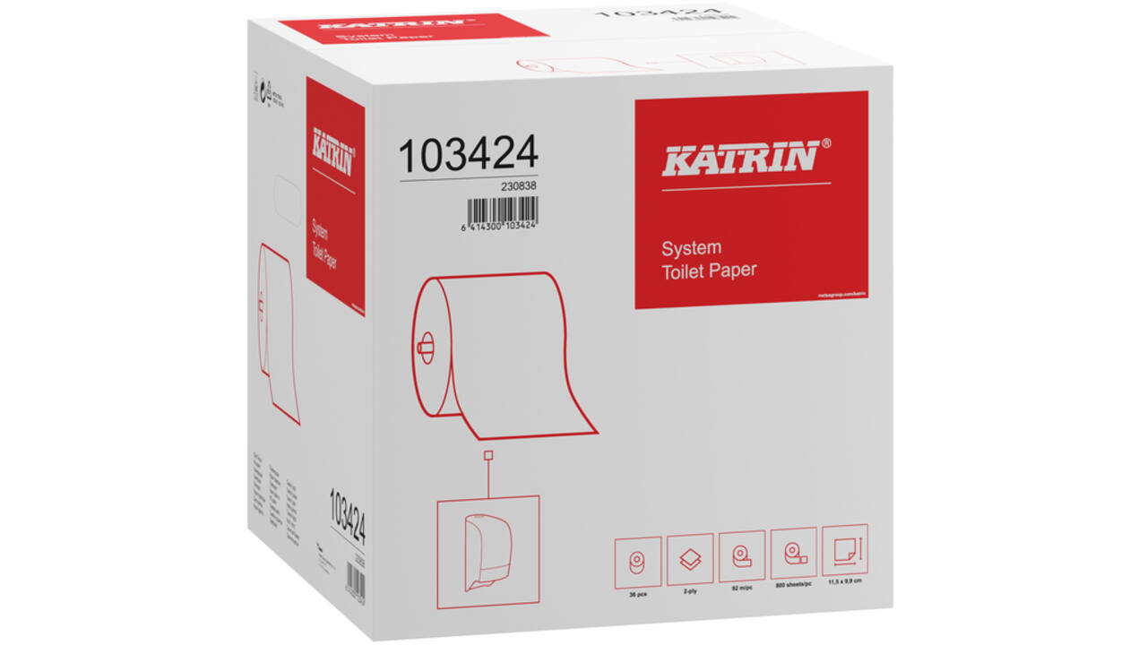 Toiletpapier Katrin System 2-laags wit 36rollen