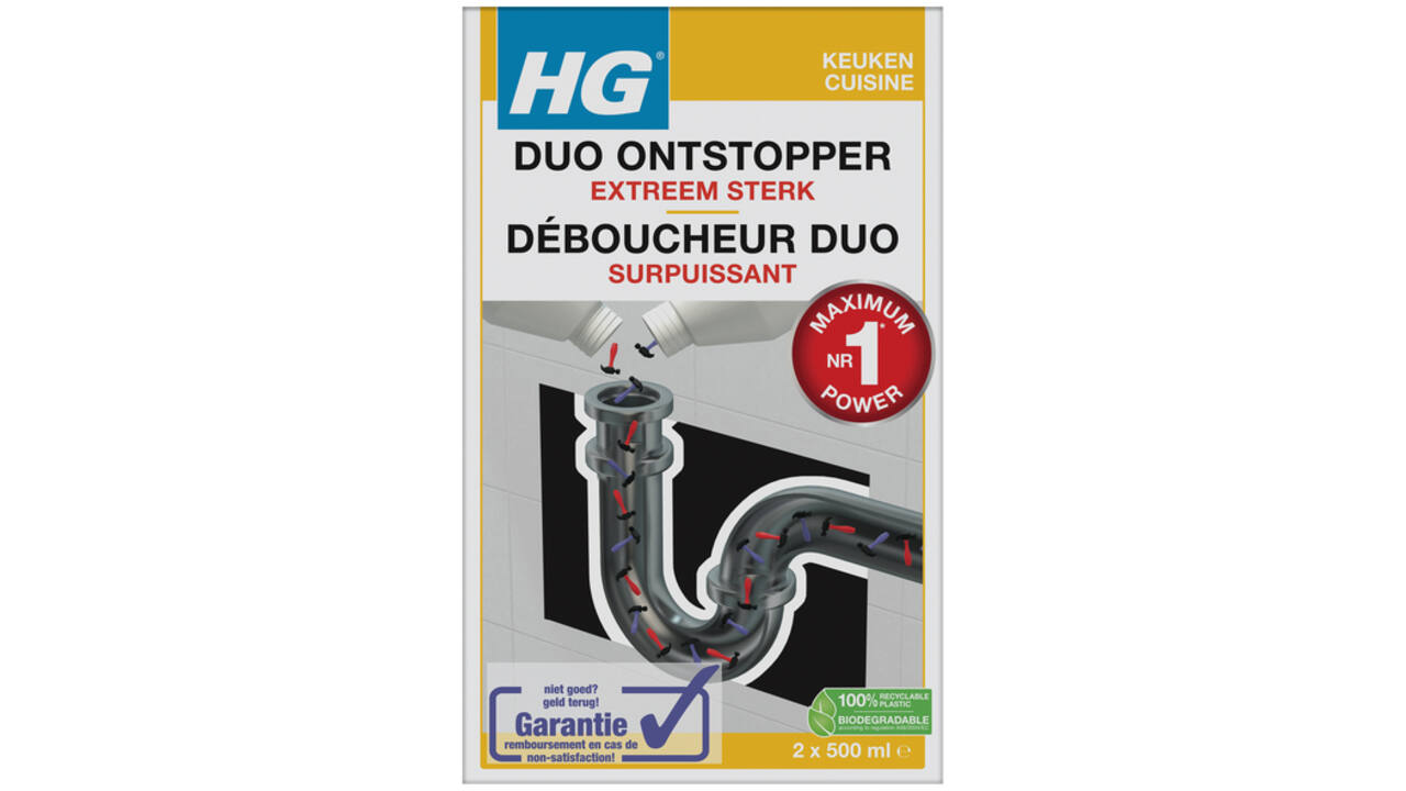 Afvoerontstopper HG keuken Duo 2x500ml