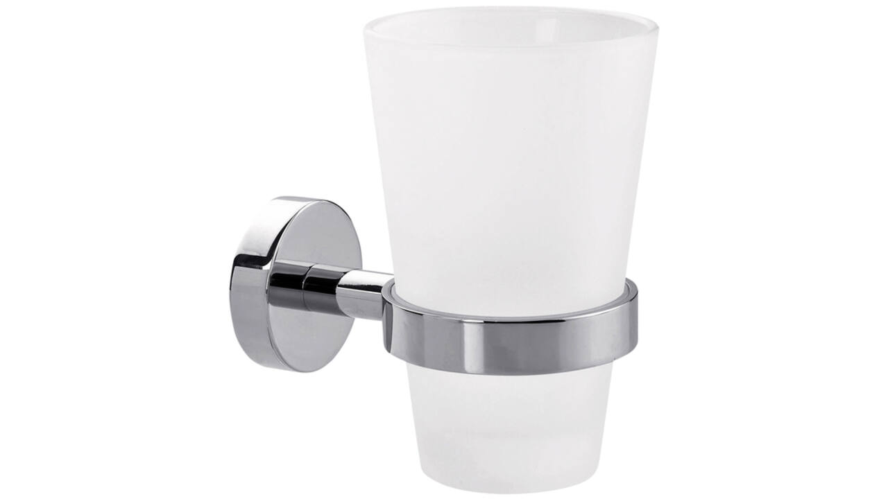 Bekerhouder tesa® Smooz hoogglans verchroomd metaal zelfklevend