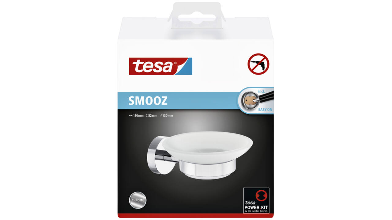 Zeephouder Tesa Smooz 40324 chroom/glas
