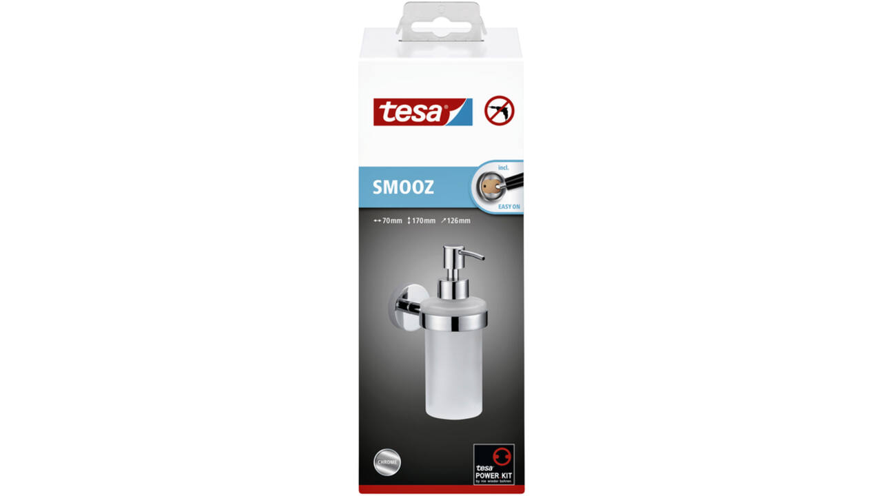 Zeeppomp tesa® Smooz hoogglans verchroomd metaal zelfklevend