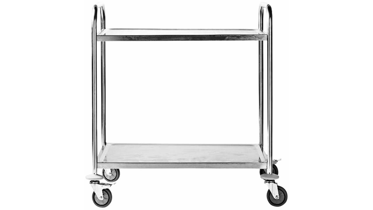 Serveerwagen met 2 plateaus rvs