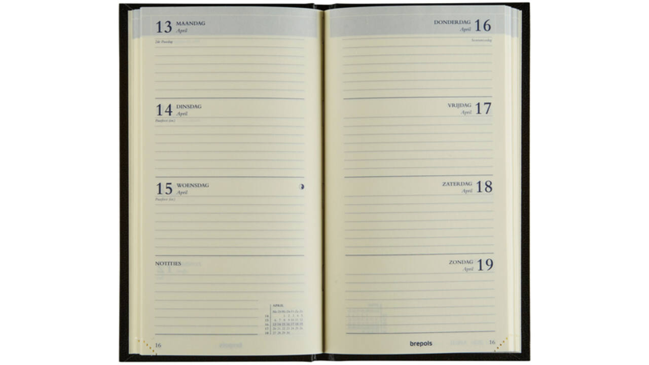 Agenda 2027 Brepols Interplan Lima 7dagen/2pagina's zwart