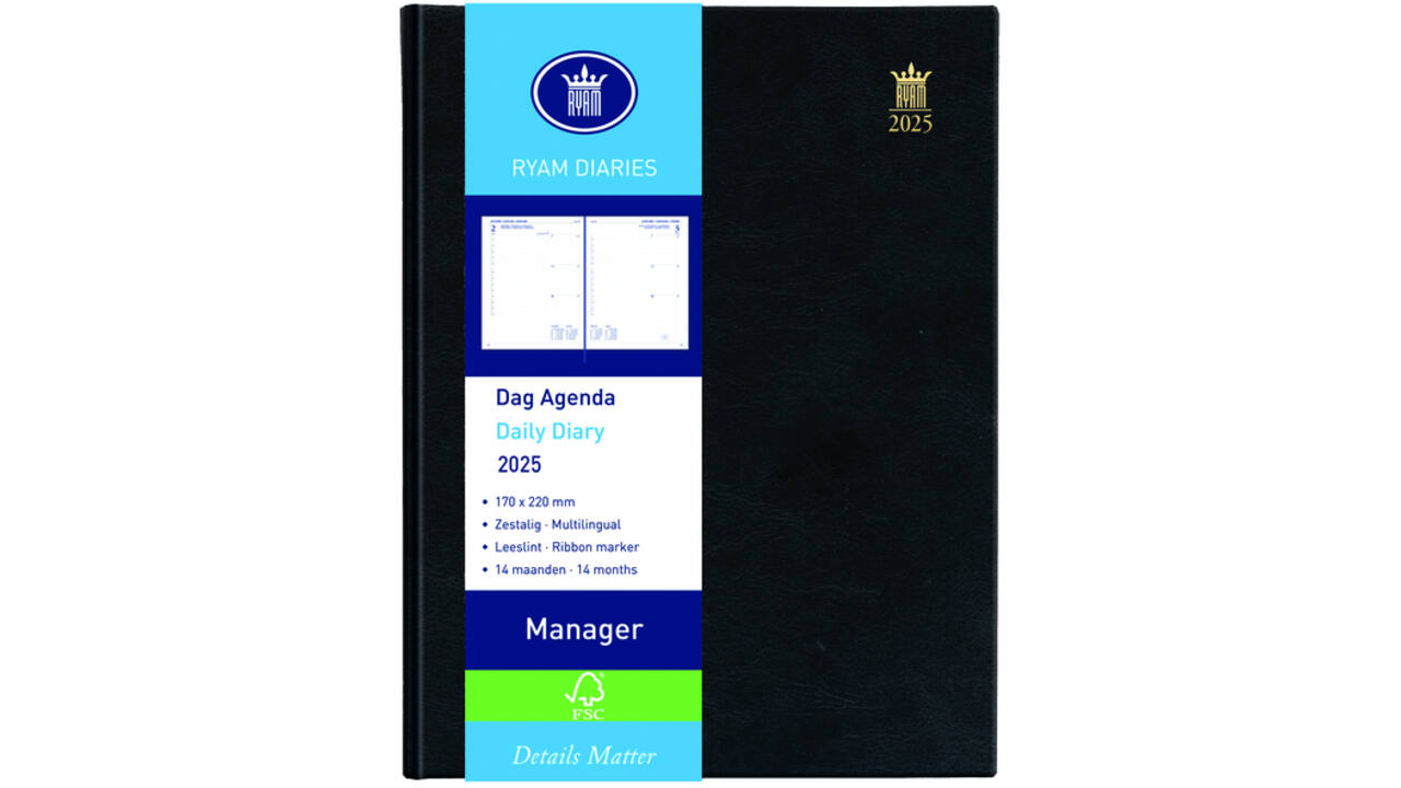 Agenda 2027 Ryam Manager Mundior 1dag/1pagina zwart