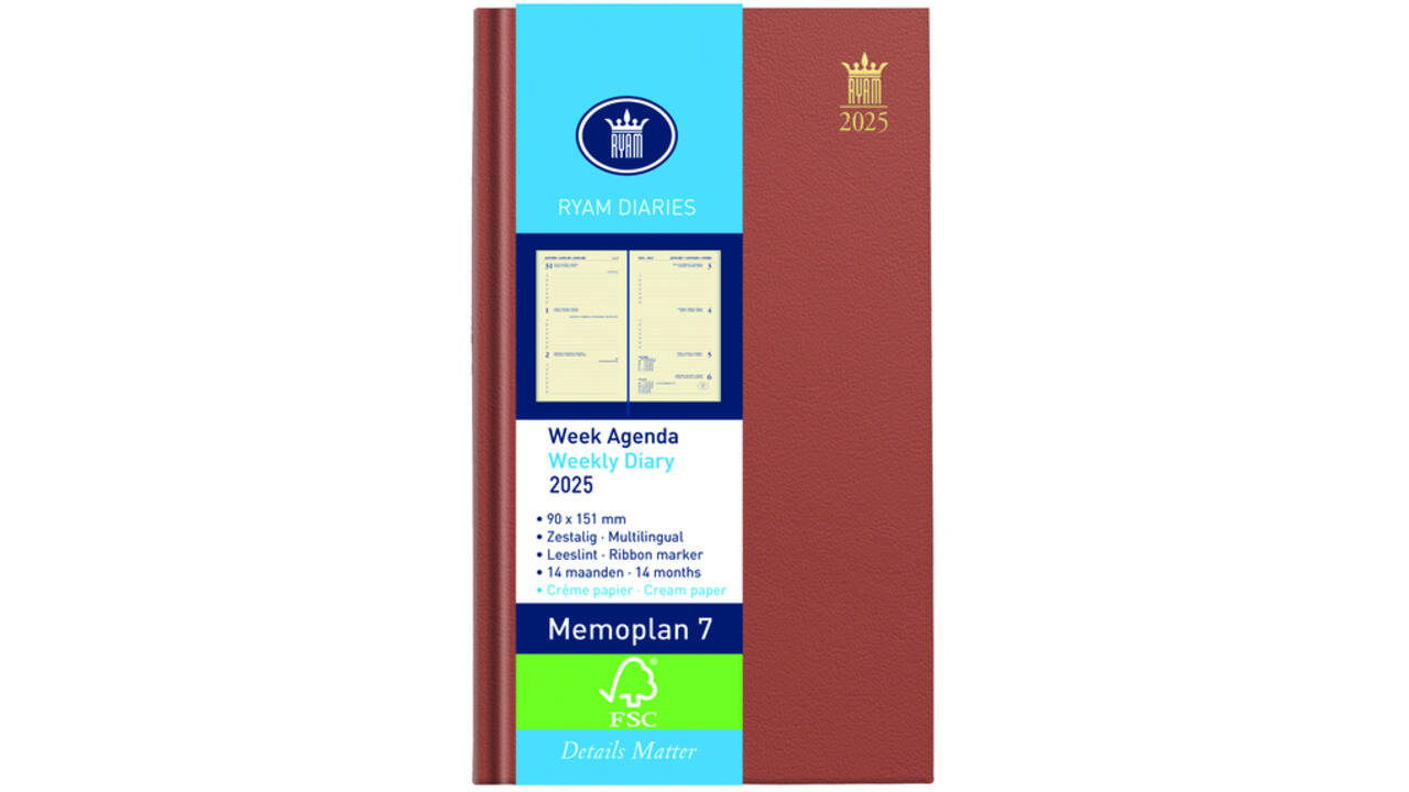 Agenda 2027 Ryam Memoplan 7 Nappa 7dagen/2pagina's assorti