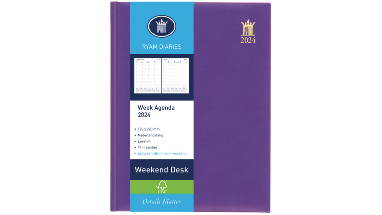 Agenda 2027 Ryam Weekplan Weekend Desk Lazio 7dagen/2pagina's assorti