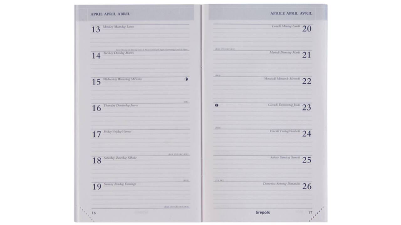 Agendavulling 2027 Brepols Breplan 7dagen/1pagina