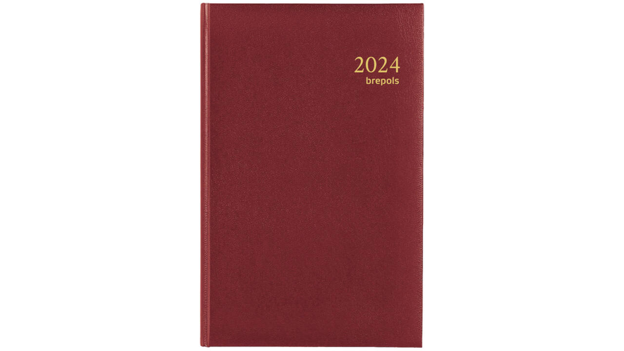 Agenda 2026 Brepols Saturnus Luxe 1dag/1pagina bordeaux