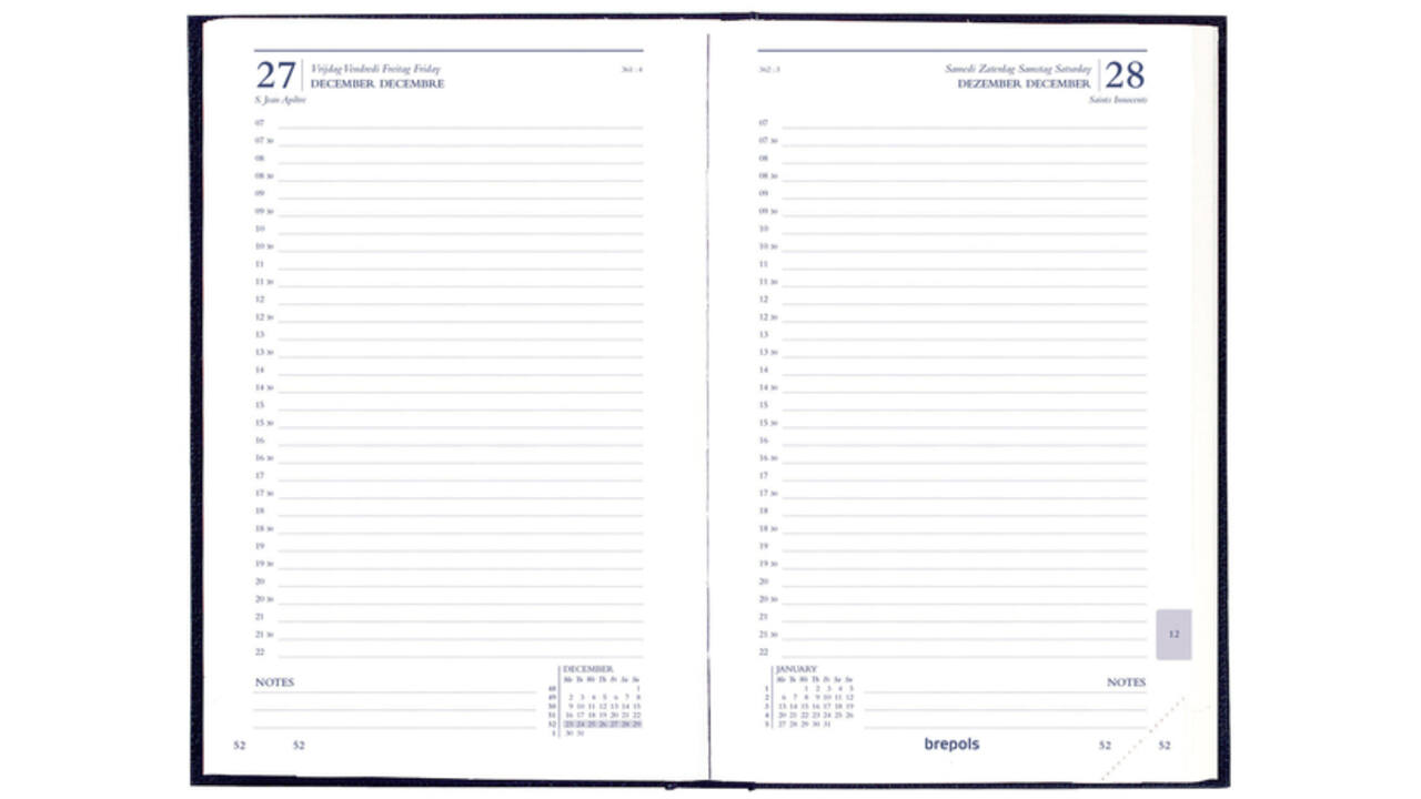 Agenda 2026 Brepols Saturnus Luxe 1dag/1pagina bordeaux