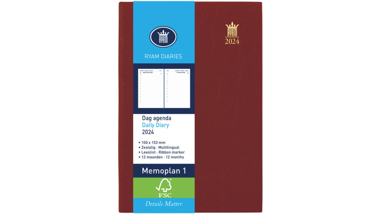 Agenda 2027 Ryam Memoplan 1 Mundior 1dag/1pagina bordeaux