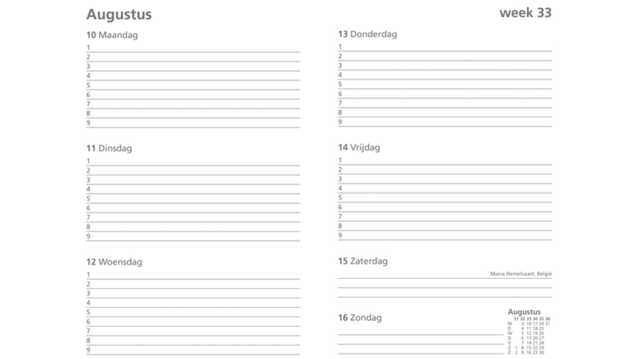 Schoolagenda 2025-2026 Ryam Studie Uni 7dagen/2pagina's donkerblauw