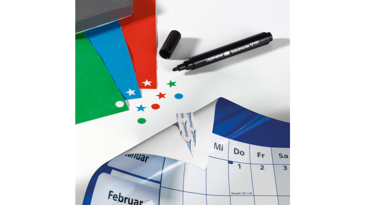 Jaarplanner 2027 Legamaster 90x60cm horizontaal gelamineerd en oprolbaar Engelstalig