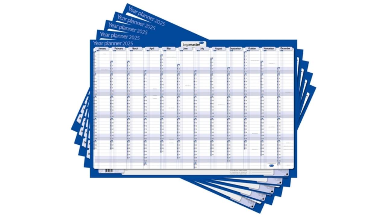 Jaarplanner 2027 Legamaster 1 persoon 90x60cm horizontaal gelamineerd Engelstalig