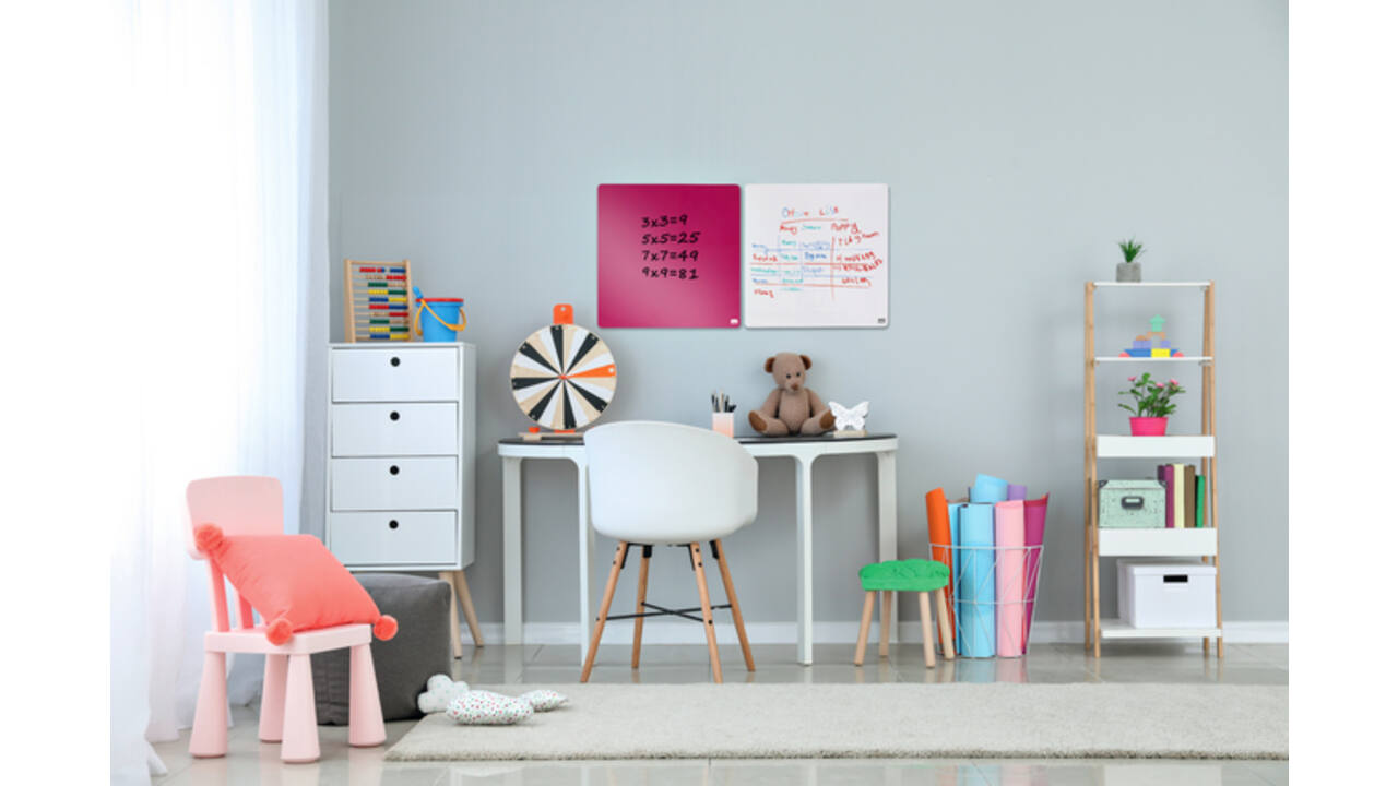 Whiteboard Nobo tegel 36x36cm roze magnetisch