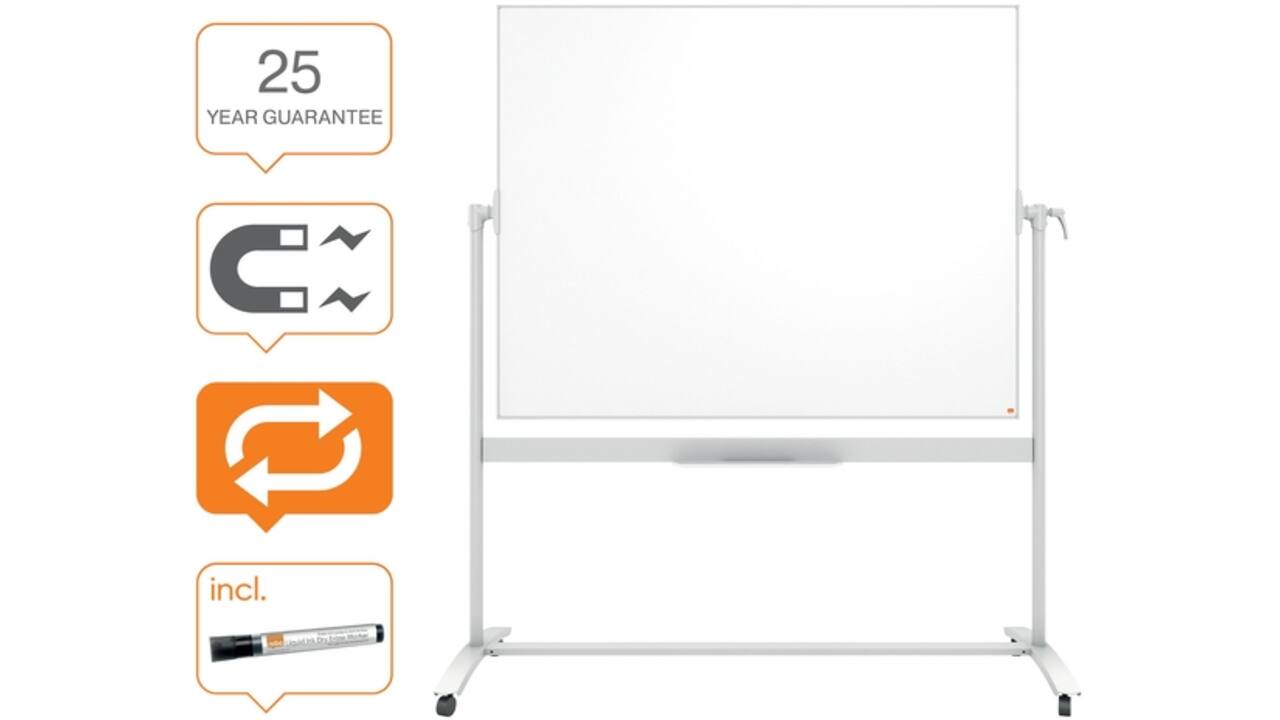 Whiteboard Nobo Kantelbord 150x120cm magnetisch emaille