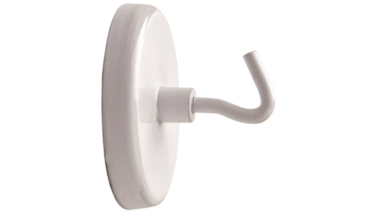 Magneet met haak MAUL 47mm trekkracht 12kg wit