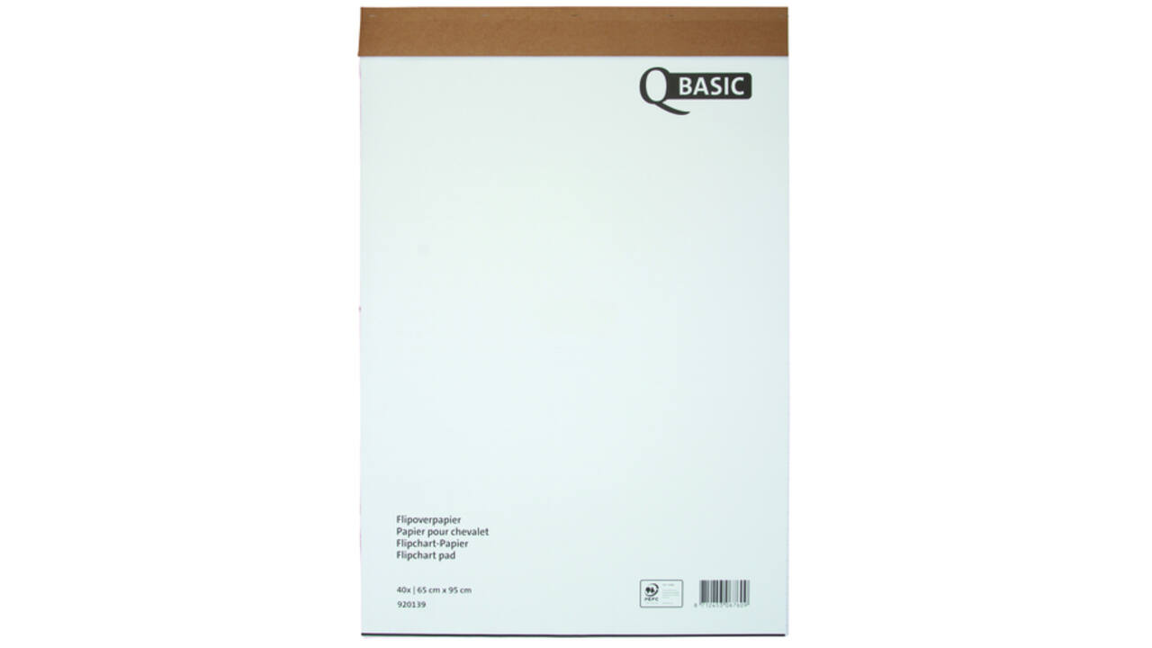 Flipoverpapier Qbasic 65x95cm 40 vel ongevouwen ruit