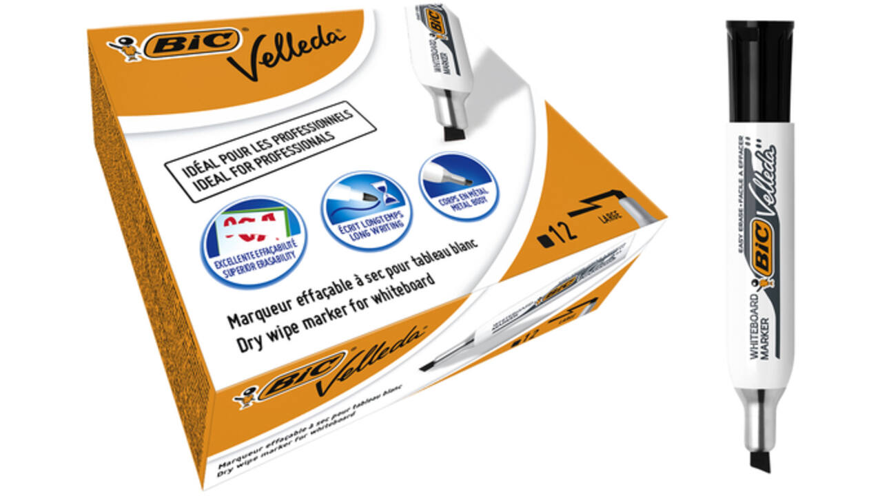 Viltstift Bic Velleda 1781 whiteboard schuin large zwart