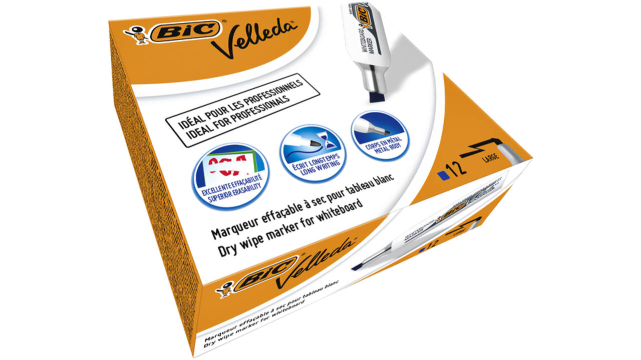 Viltstift Bic Velleda 1781 whiteboard schuin large blauw