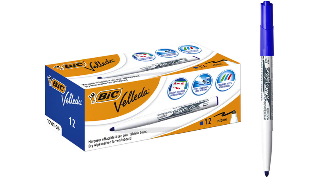 Viltstift Bic Velleda 1741 whiteboard rond medium blauw